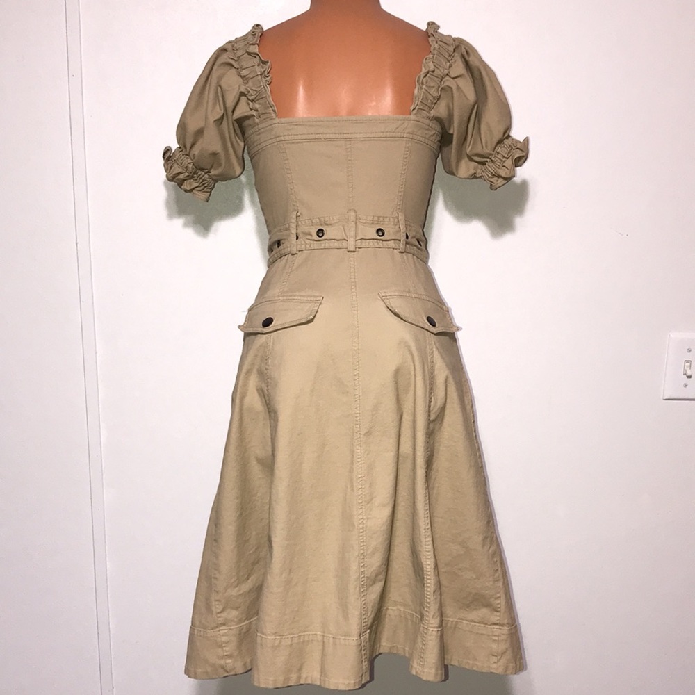 MARISSA WEBB CHARLIZE CANVAS DRESS OFF THE SHOULDER SANDSHELL SIZE 0 - Picture 5 of 8